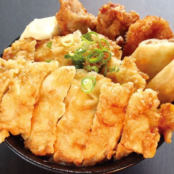 チキン南蛮丼ダブル500(唐揚2+コロッケ1+春巻1)